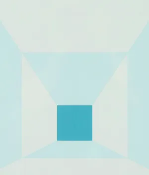 JOSEF ALBERS "MITERED SQUARES - COLD TEAL" SCREENPRINT, 1976
