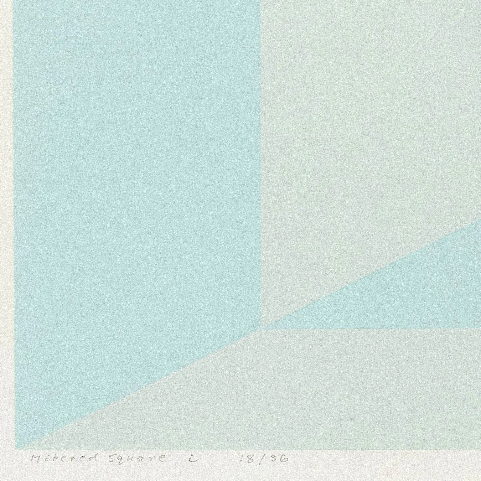 JOSEF ALBERS "MITERED SQUARES - COLD TEAL" SCREENPRINT, 1976