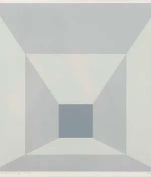 JOSEF ALBERS "MITERED SQUARES - FOG" SCREENPRINT, 1976
