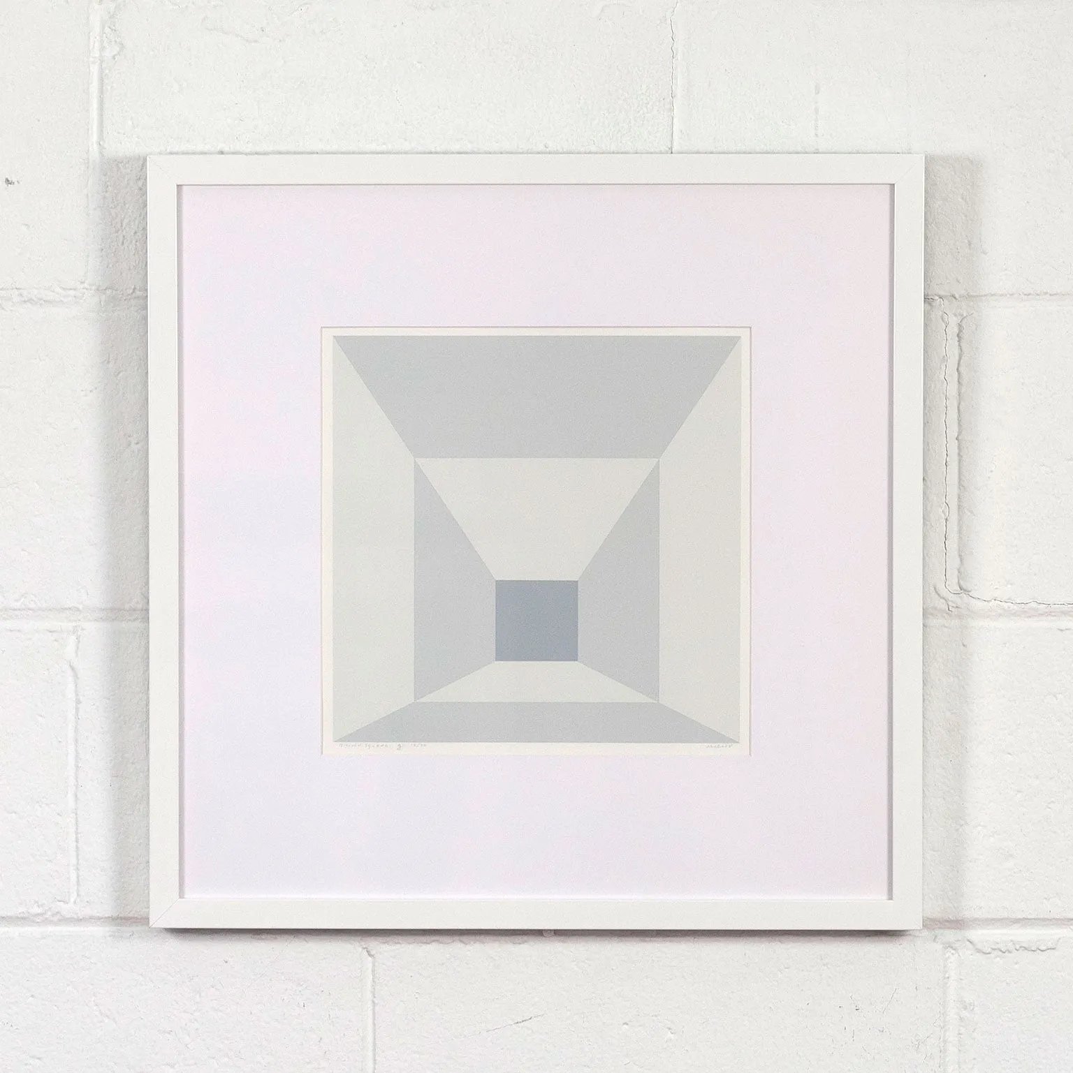 JOSEF ALBERS "MITERED SQUARES - FOG" SCREENPRINT, 1976