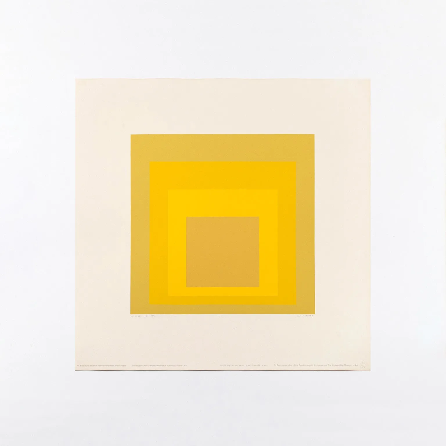 JOSEF ALBERS "ORGANIC YELLOW" SCREENPRINT, 1970