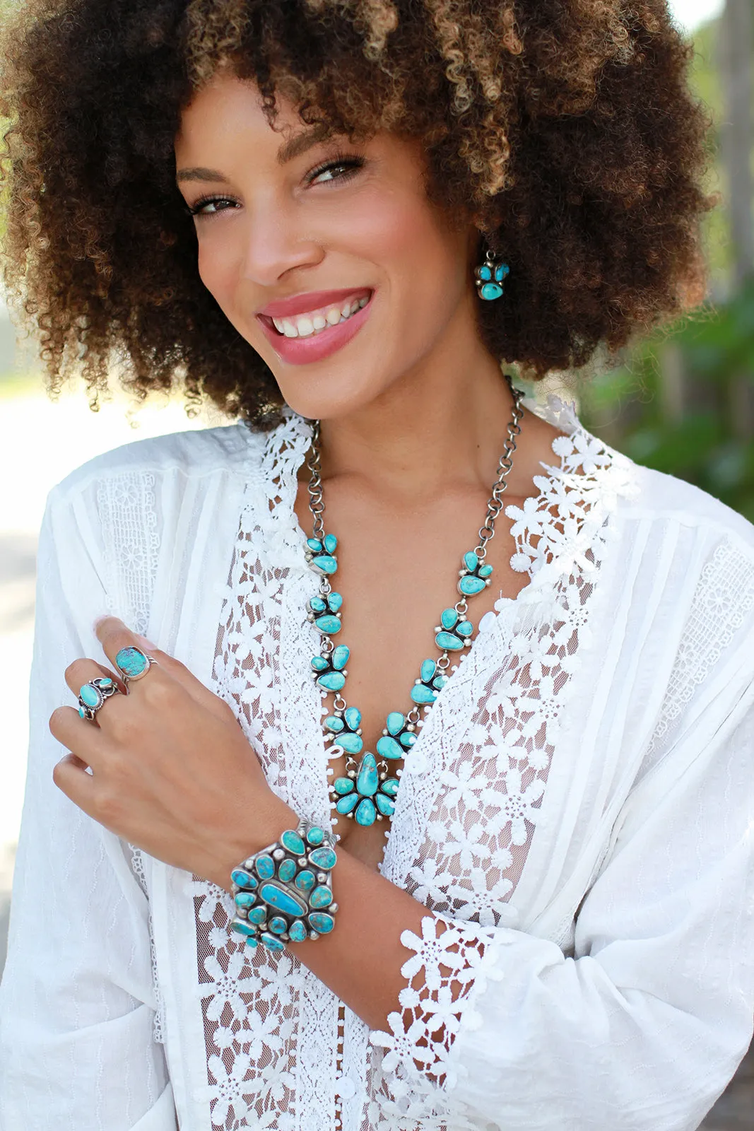 Kathleen Chavez Blue Bird Turquoise Necklace Set