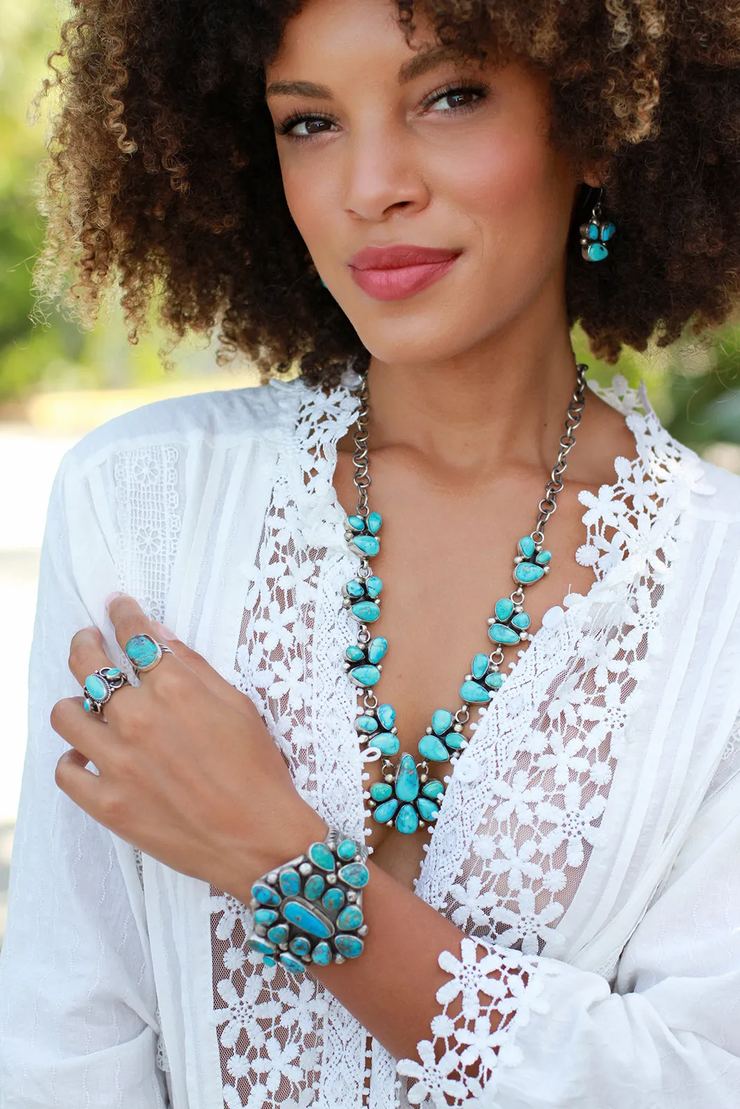 Kathleen Chavez Blue Bird Turquoise Necklace Set