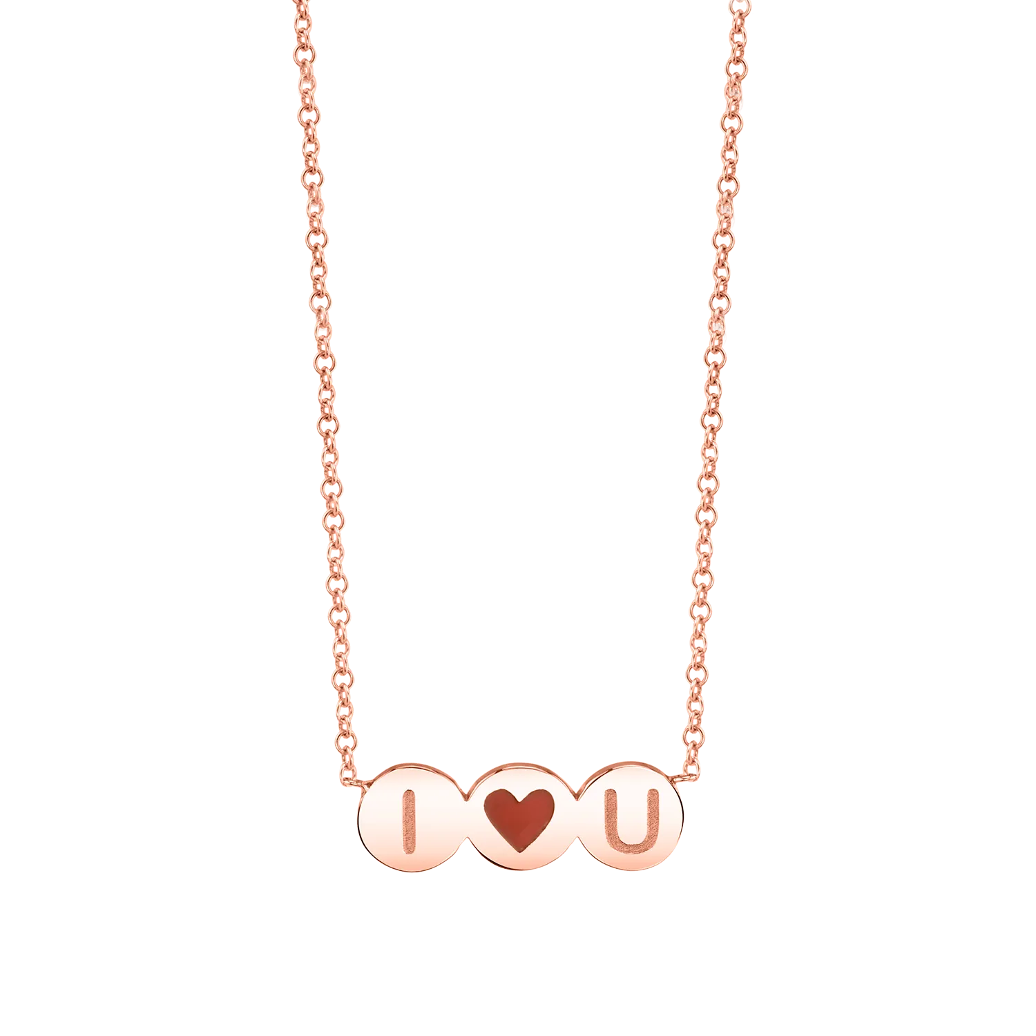 Kids Enamel Heart Initial Necklace