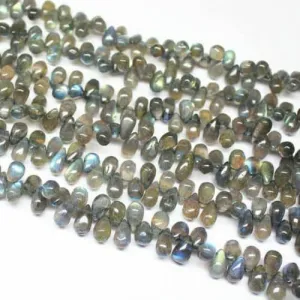 Labradorite Blue Fire Smooth Tear Drop Gemstone Loose Beads Strand 8" 6mm 7mm
