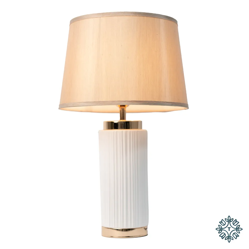 Lacey Table Lamp White/Gold