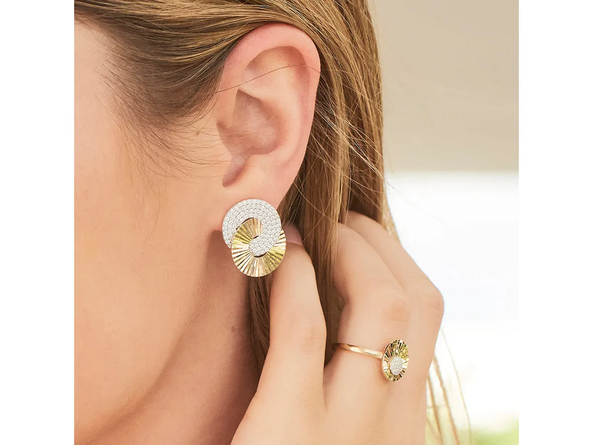 Large Aura Interlocking Stud Earrings