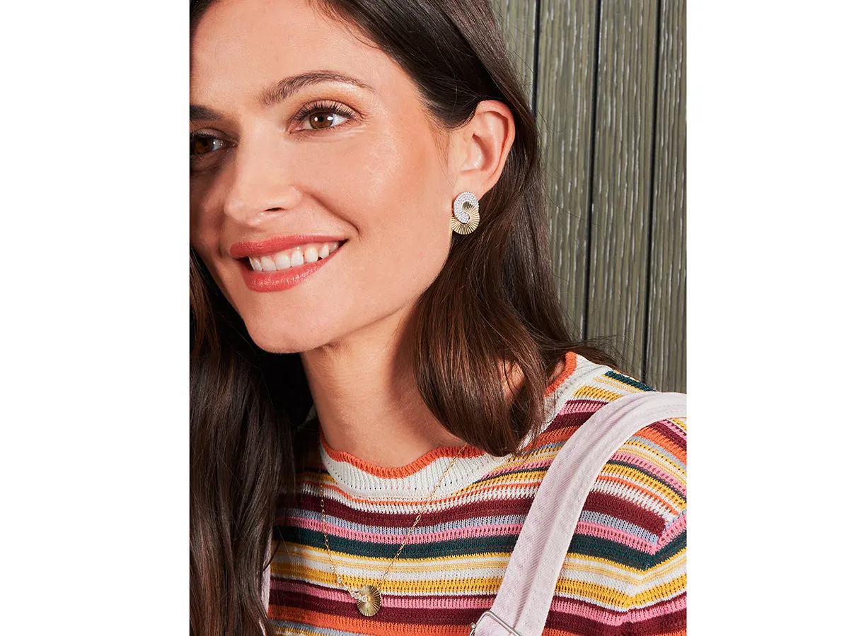 Large Aura Interlocking Stud Earrings
