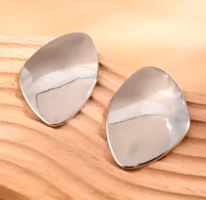Large Oval Plate Earrings (SILVER)