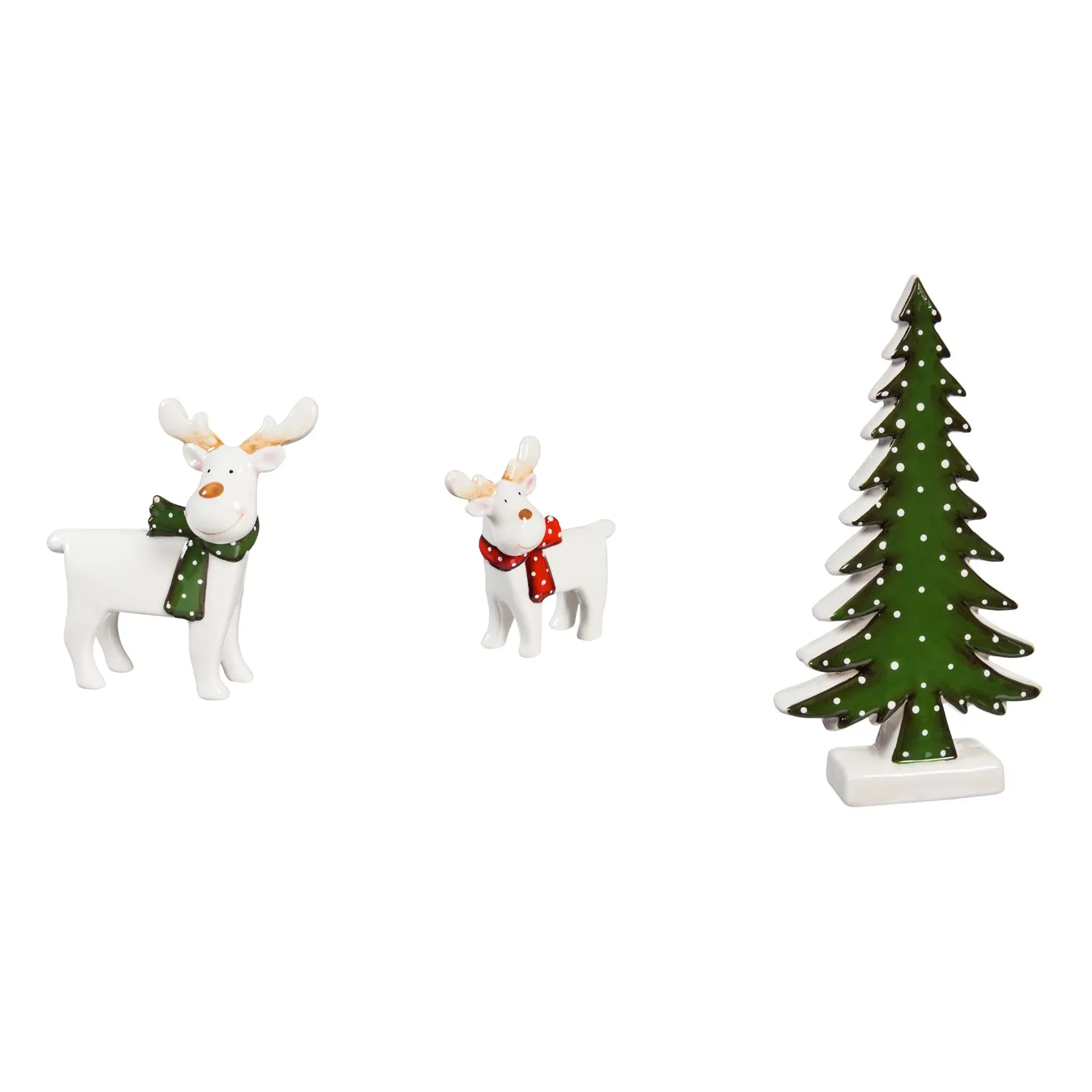 Large Reindeer, Small Reindeer and Christmas Tree set of 3