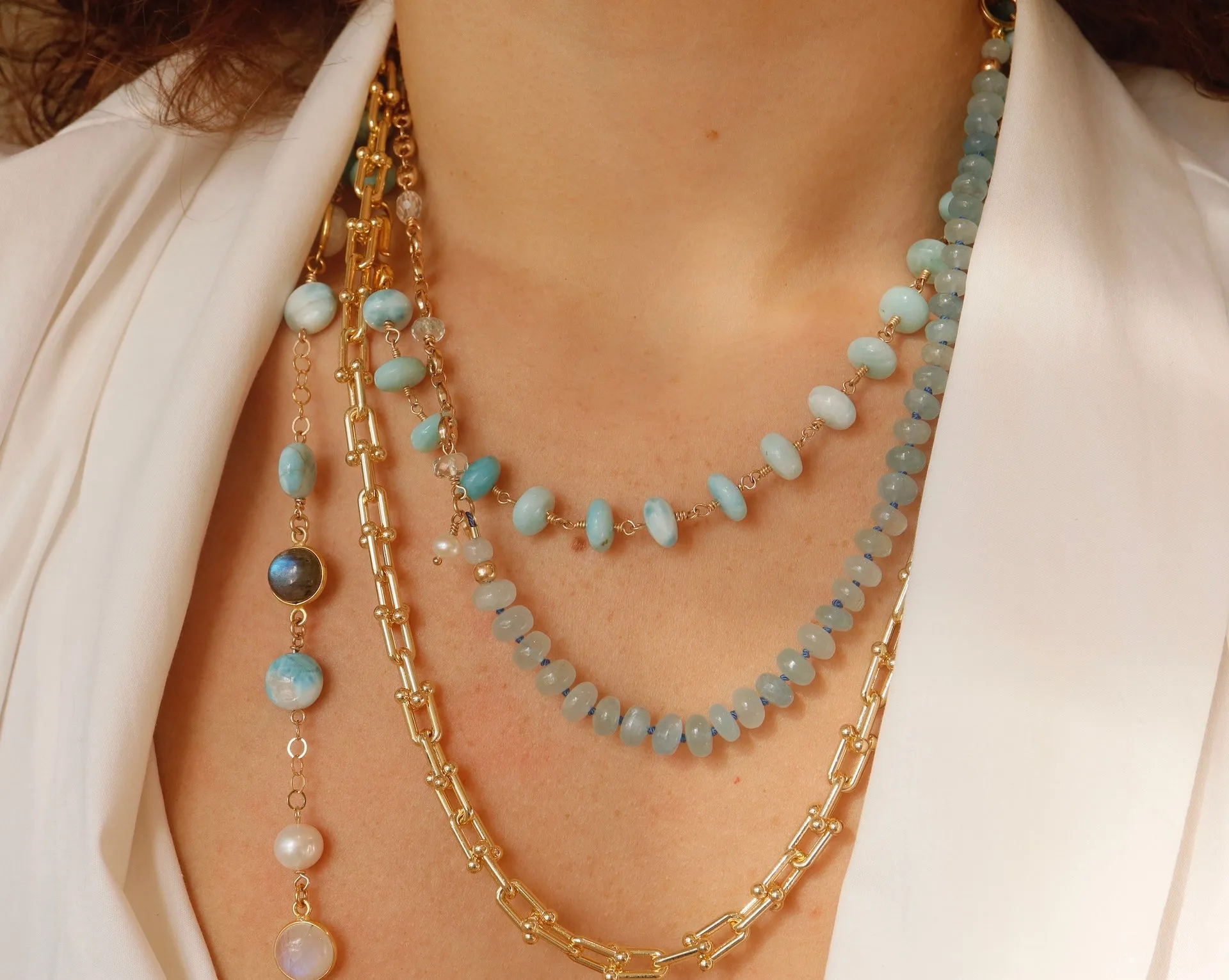 Larimar Collar Necklace