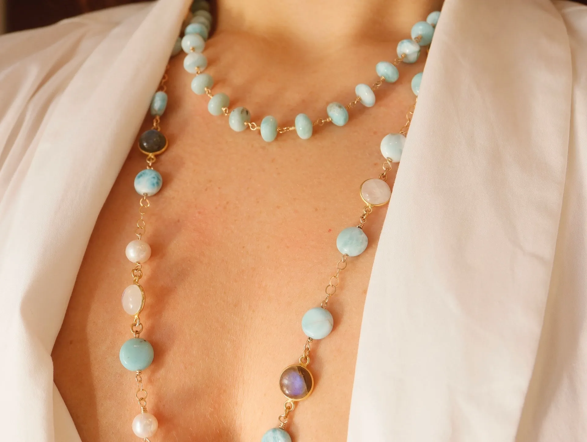 Larimar Collar Necklace
