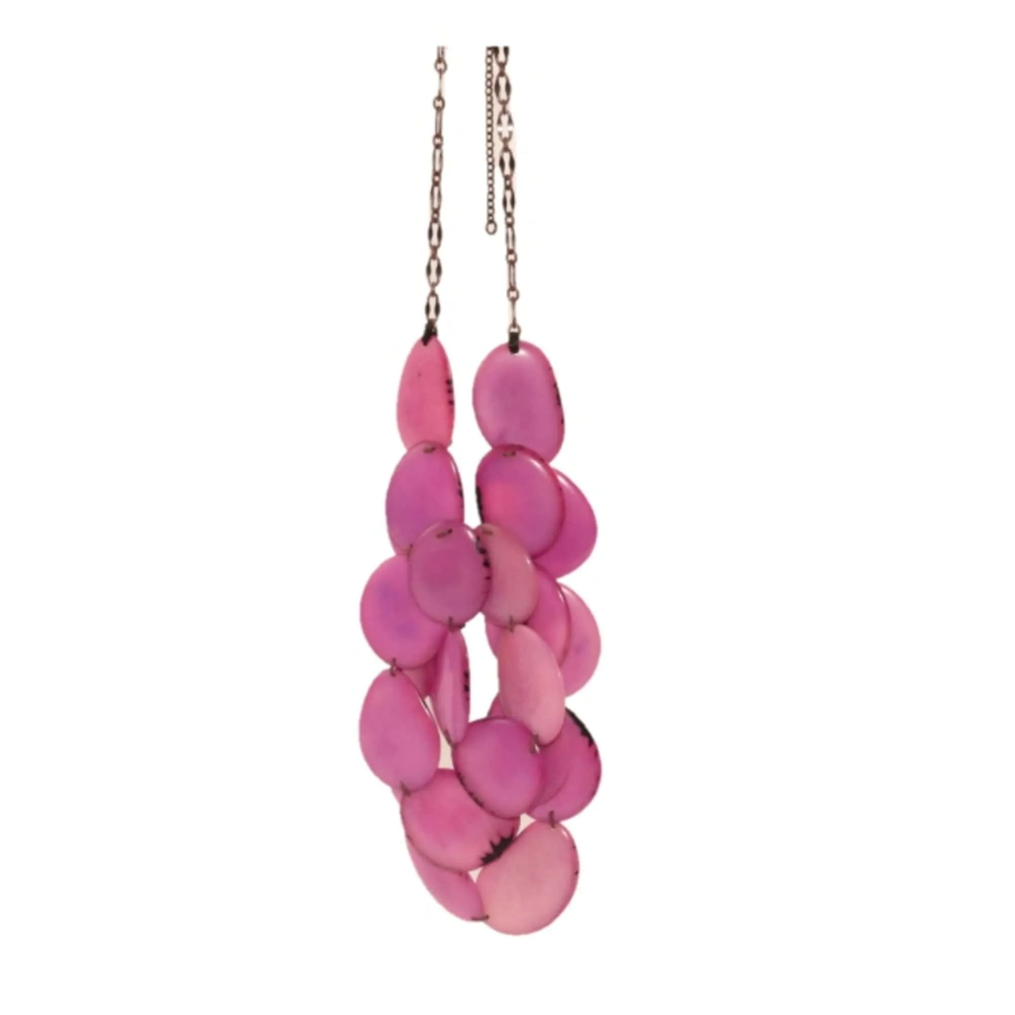 Light Purple Statement Bib Necklace Oval Shaped Vegetable Ivory Petals Natural Jewelry