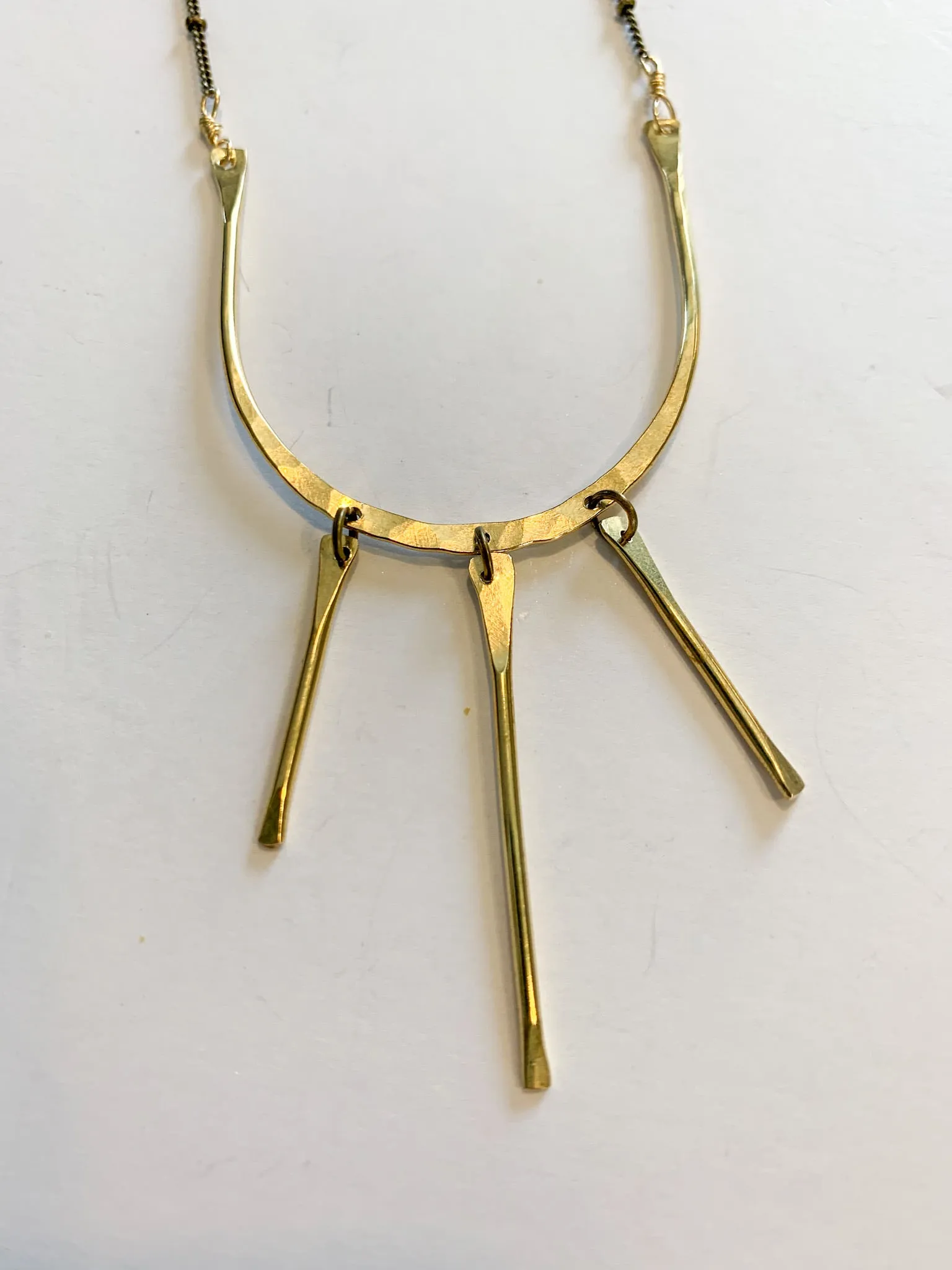 Lines Necklace in Brass
