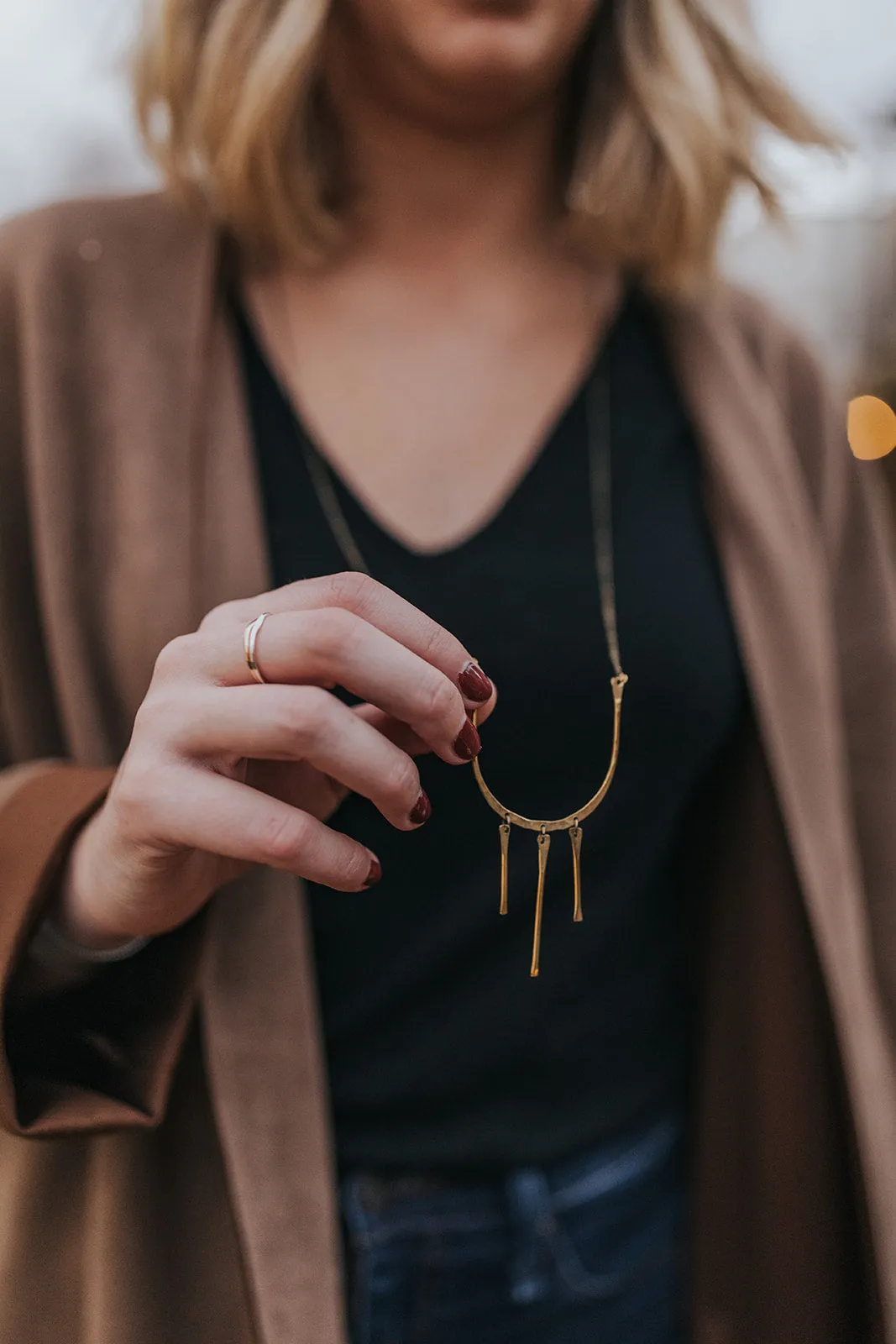 Lines Necklace in Brass