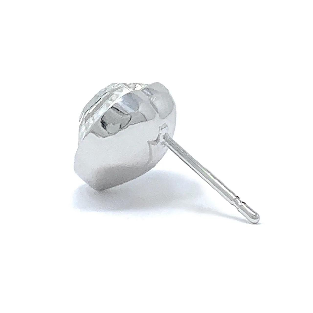 Lucia Stud Earrings with White Clear Heart Crystals from Swarovski Silver Toned Rhodium Plated
