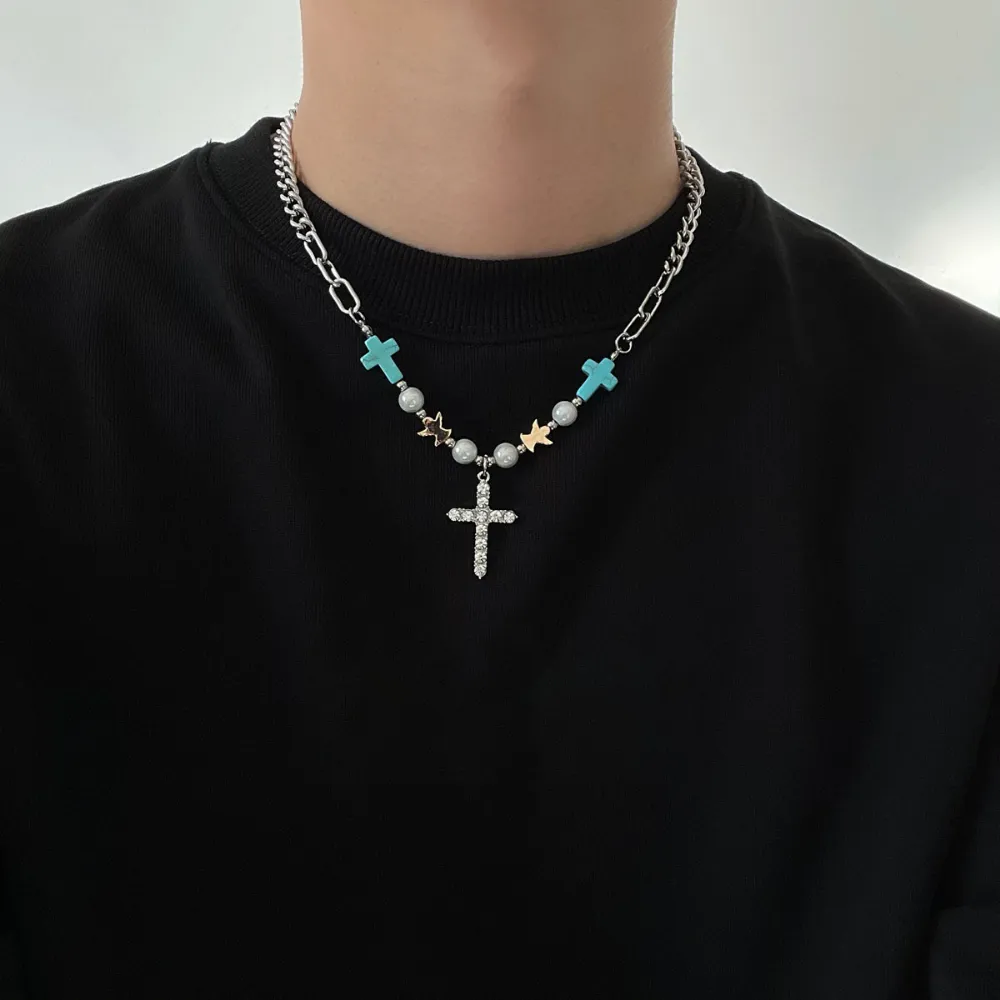 Lucky Cross Steel Pendant Necklace