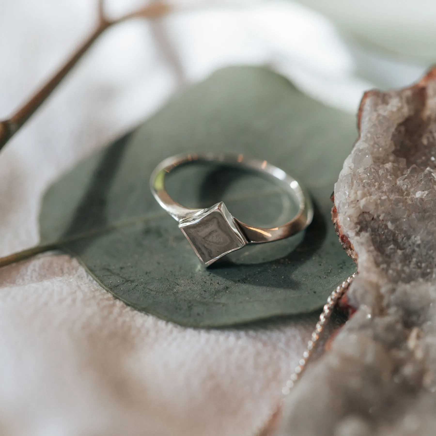 Luminary Cremation Ring in Sterling Silver