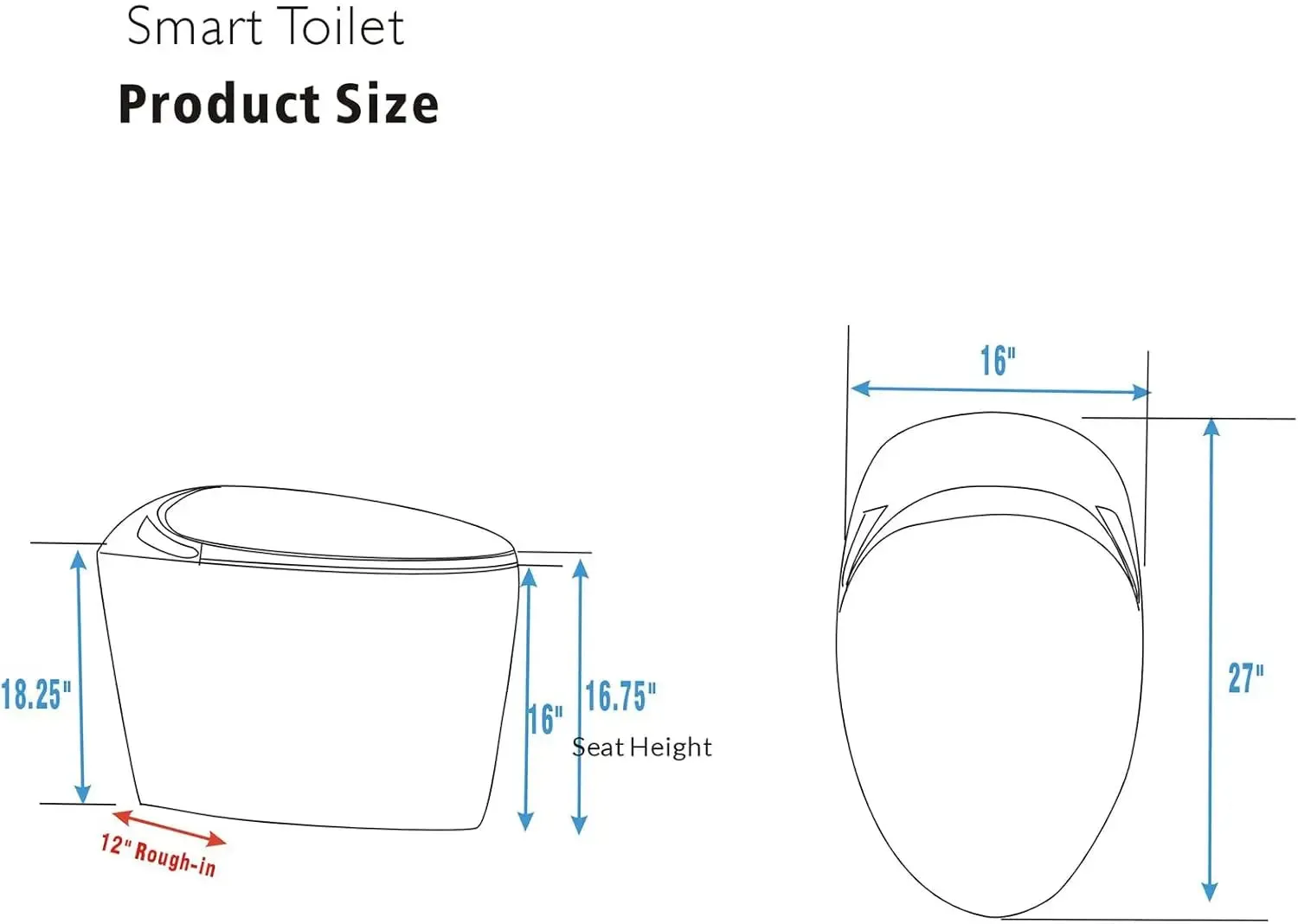 Luxury Smart Toilet With Bidet Seat