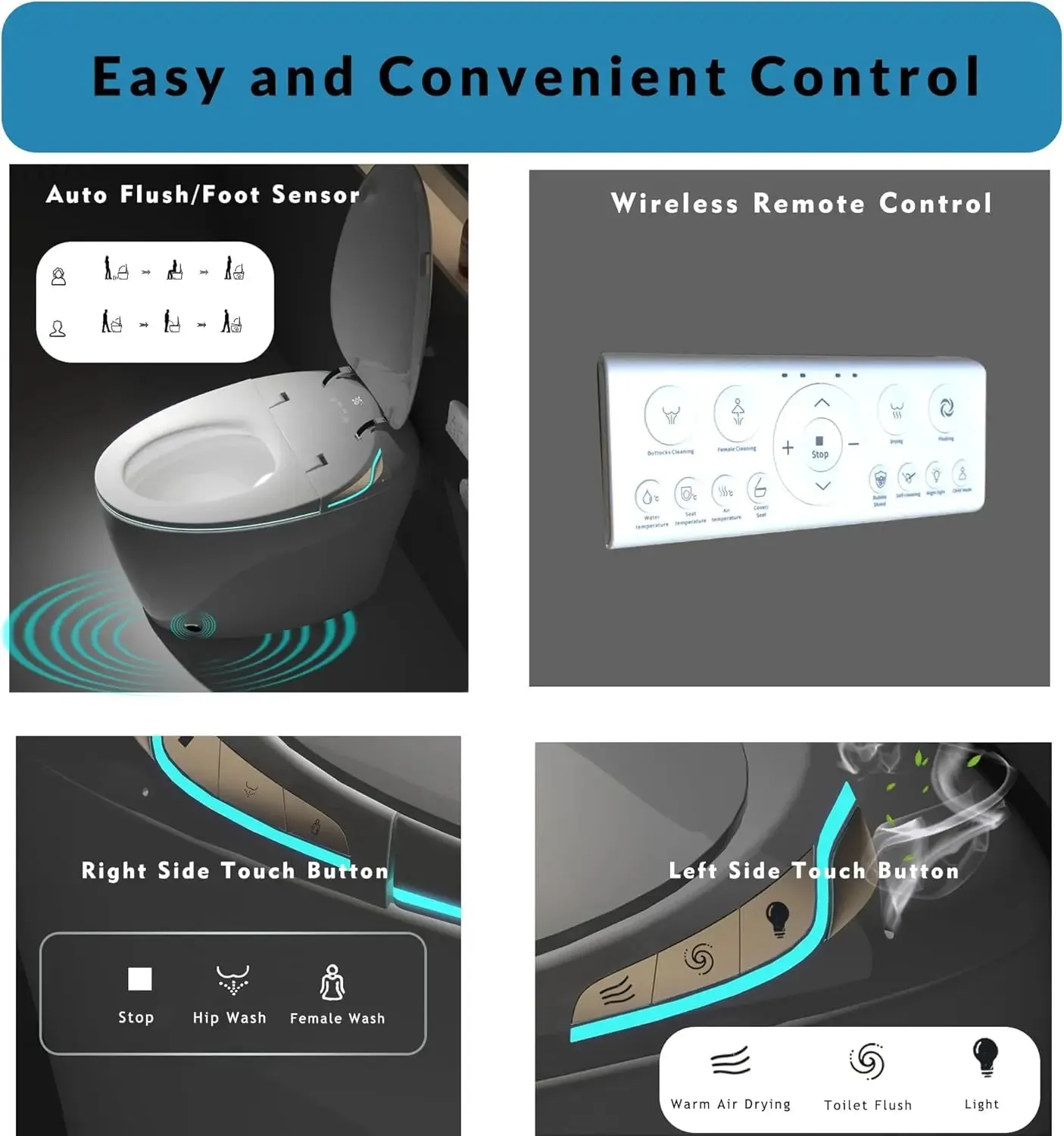 Luxury Smart Toilet With Bidet Seat