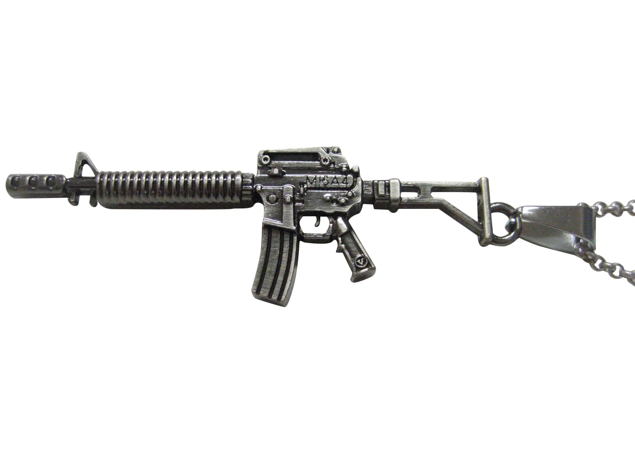 M16 Rifle V2 Pendant Chain Necklace