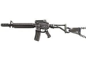M16 Rifle V2 Pendant Chain Necklace