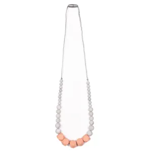 Madison Teething Necklace - Peach/Marble