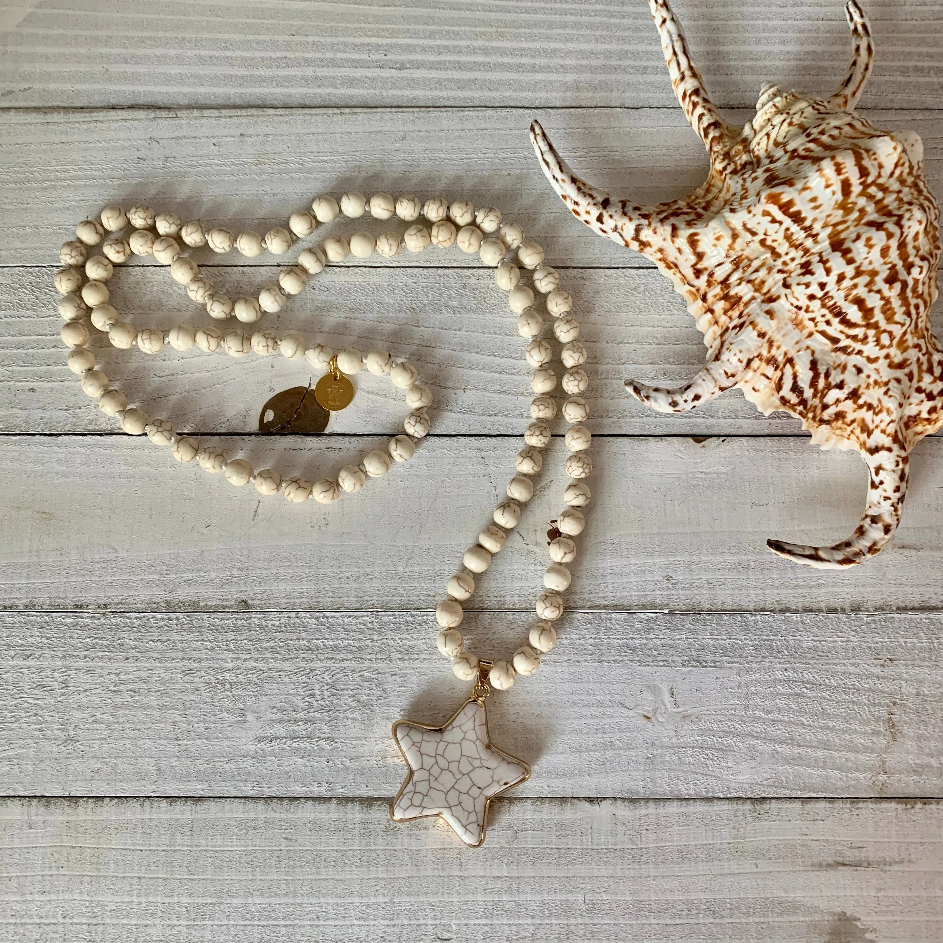 Magnesite Necklace with Star Shape Pendant | Erika Williner Designs