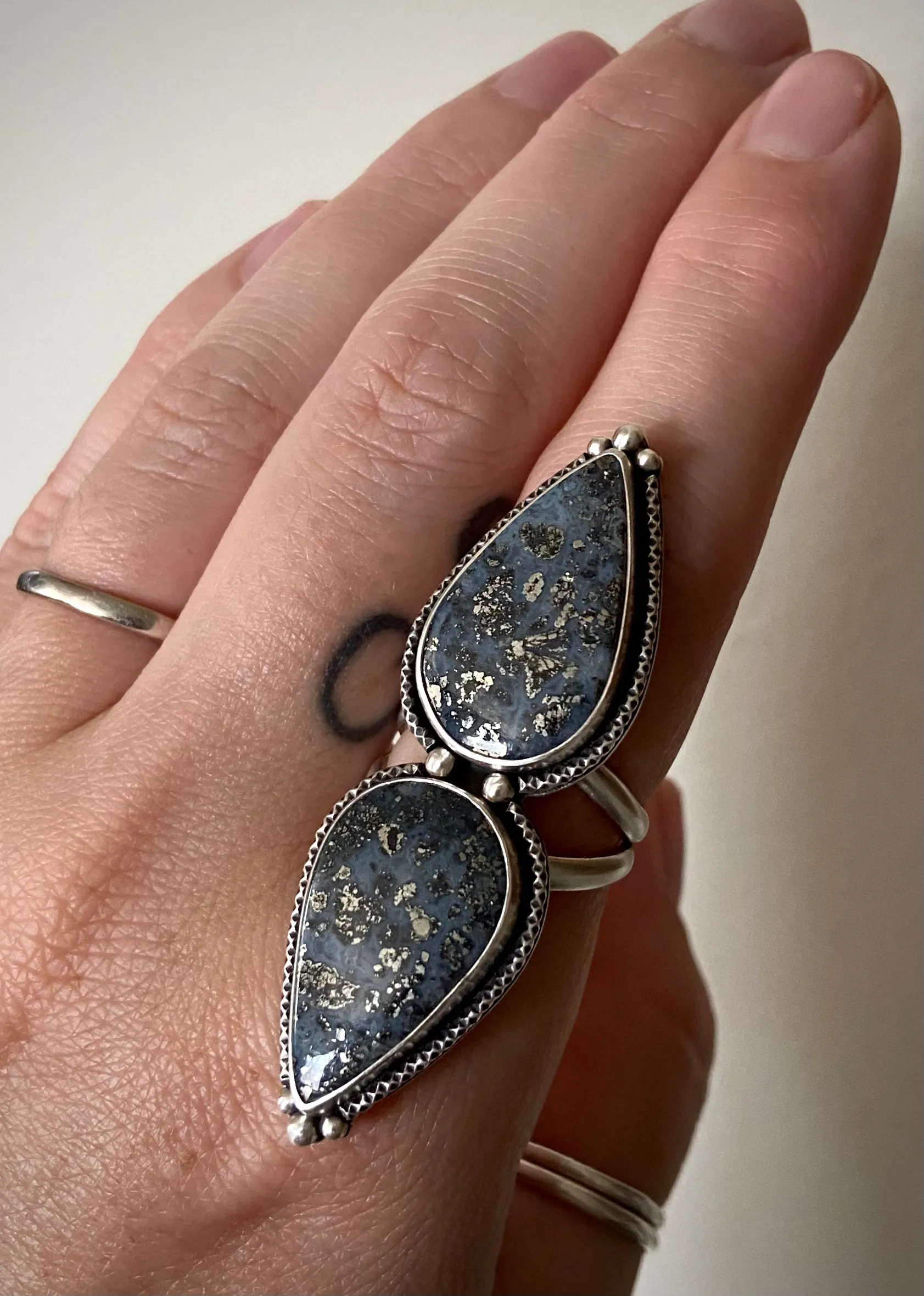 Marcasite Double Stoned Ring