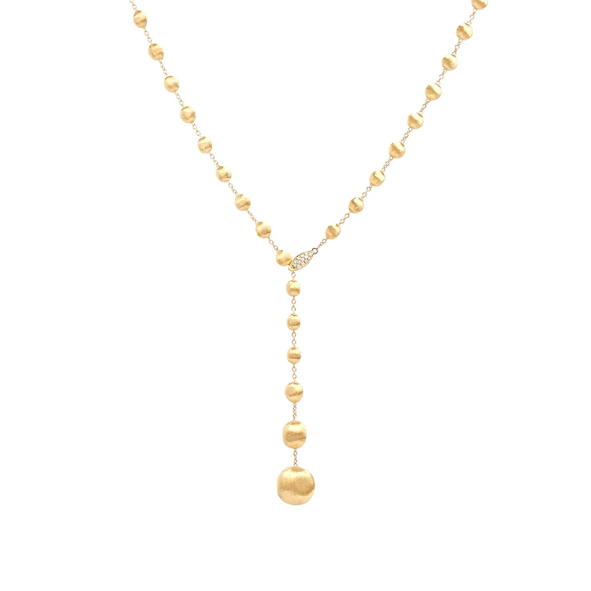 Marco Bicego Africa Lariat Necklace With Diamond Pavé Clasp
