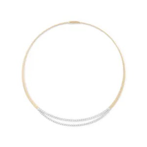 Marco Bicego Masai Coil Collar Necklace With Double Row Diamond Bar