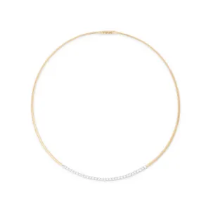 Marco Bicego Masai Single Strand Coil Necklace Collar With Diamond Bar
