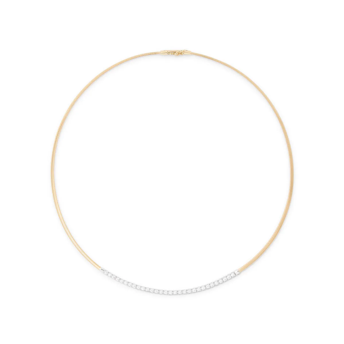 Marco Bicego Masai Single Strand Coil Necklace Collar With Diamond Bar