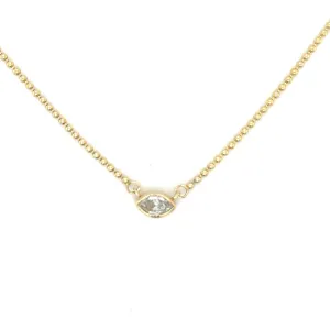 Marquise Diamond Bead Chain Necklace