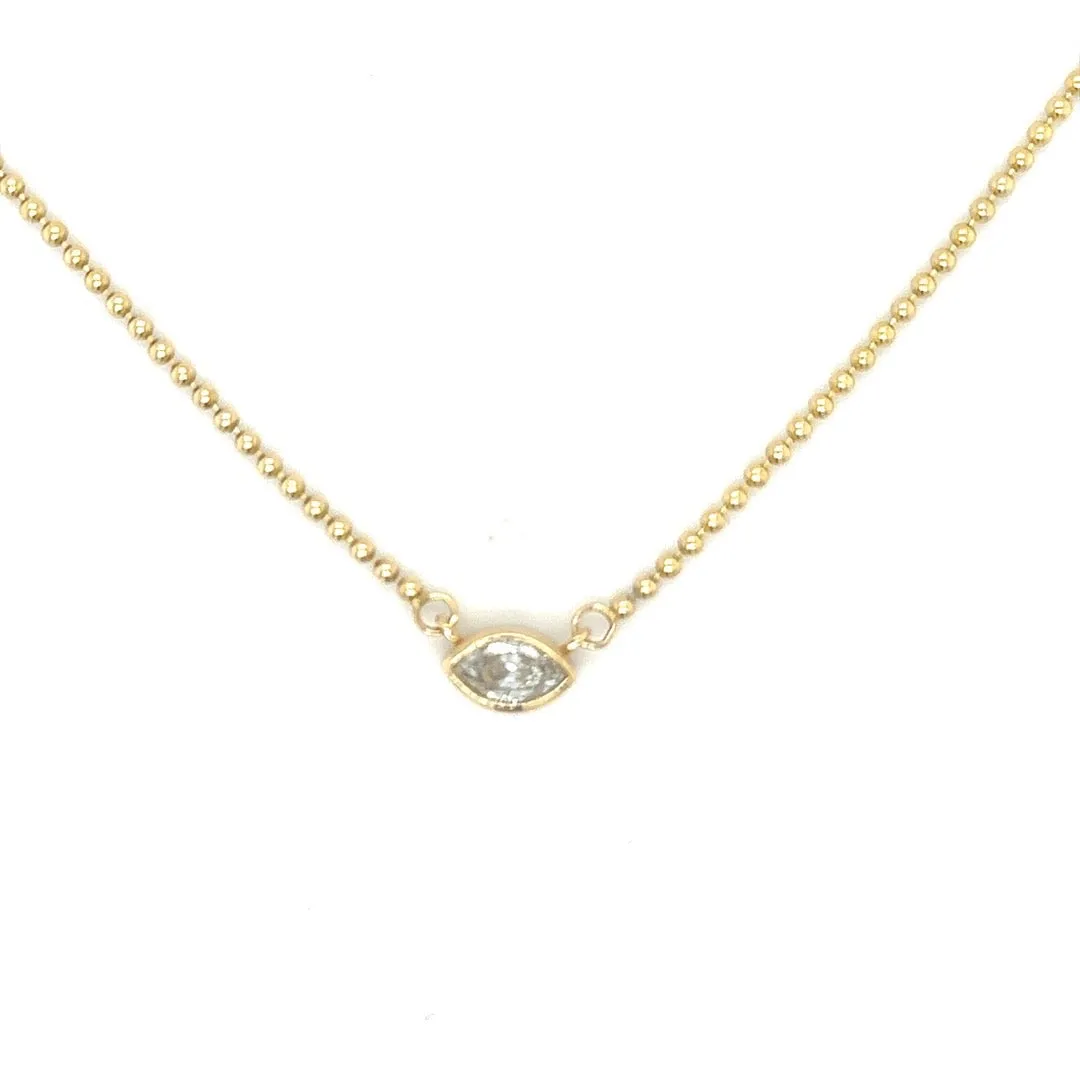 Marquise Diamond Bead Chain Necklace