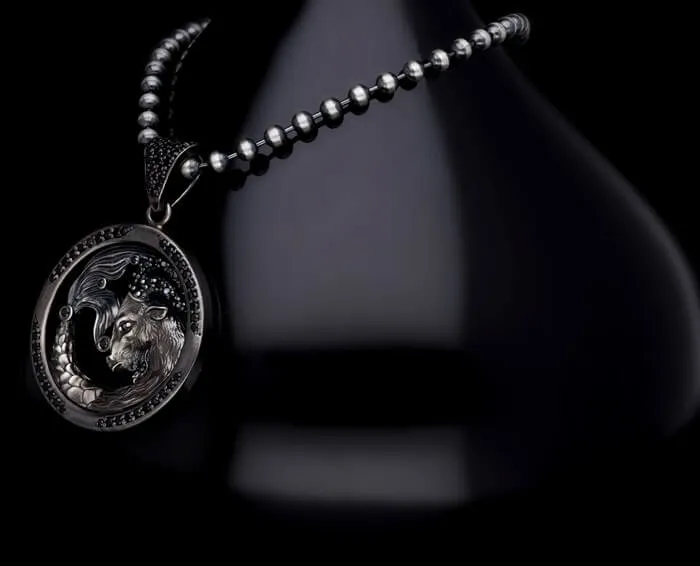 Men’s Sterling Silver Capricorn Zodiac Necklace