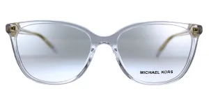 Michael Kors Santa Clara MK 4067U 3015 Square Plastic Clear Eyeglasses with Demo Lens