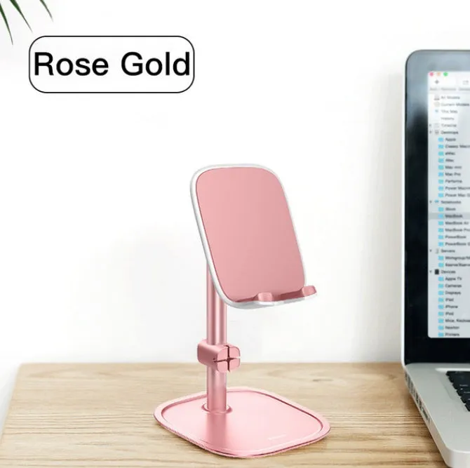 Mobile Phone Stand Holder for iPhone iPad Air Smartphone Metal Desk Desktop Phone Mount Holder for Xiaomi Huawei Tablet Silver