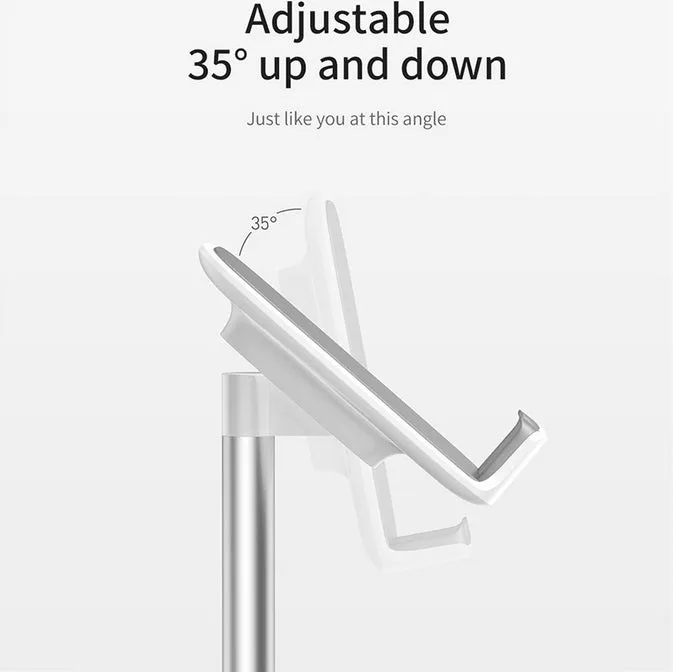 Mobile Phone Stand Holder for iPhone iPad Air Smartphone Metal Desk Desktop Phone Mount Holder for Xiaomi Huawei Tablet Silver