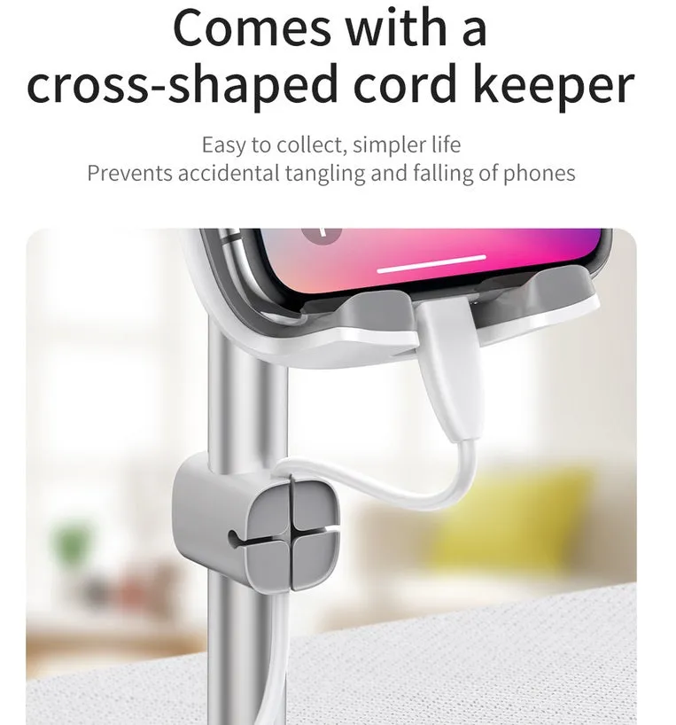 Mobile Phone Stand Holder for iPhone iPad Air Smartphone Metal Desk Desktop Phone Mount Holder for Xiaomi Huawei Tablet Silver