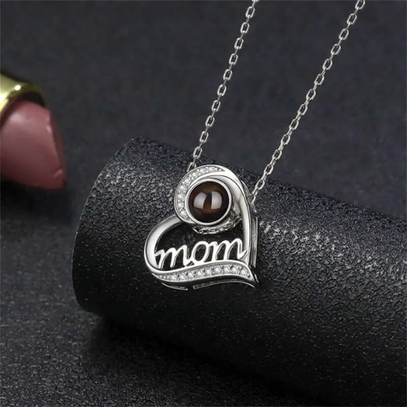 Mom Mother's Day Love Necklace with Picture Inside