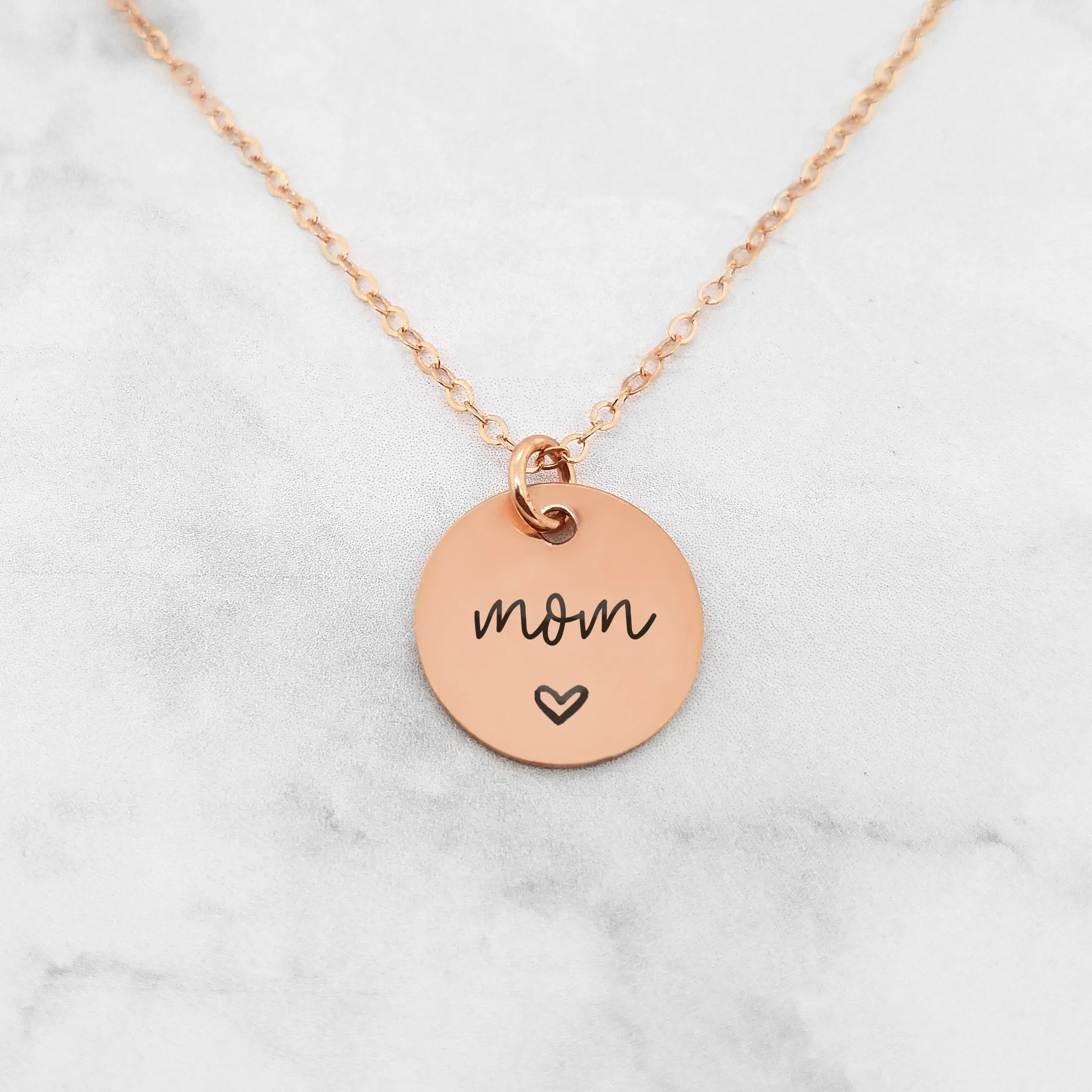 Mom Necklace - Personalized Engraved Disc Necklace
