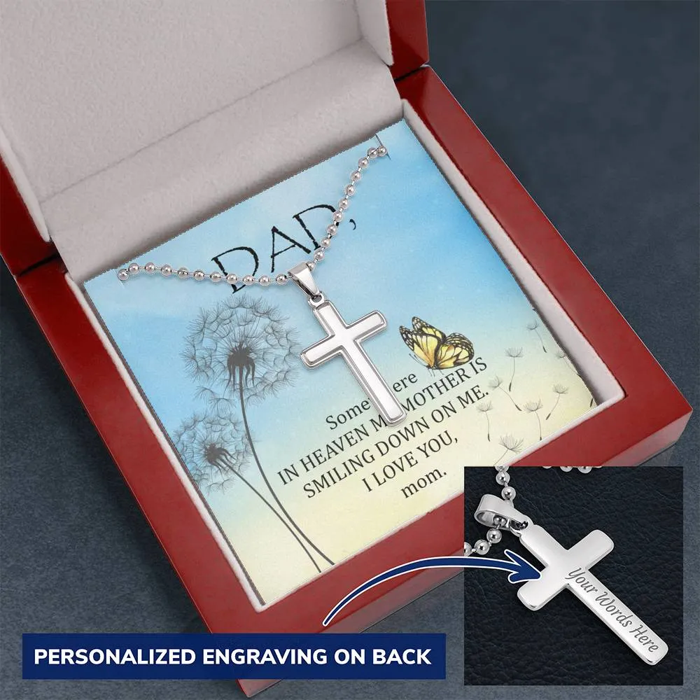 Mom Remembrance- Personalized Cross Necklace for Dad