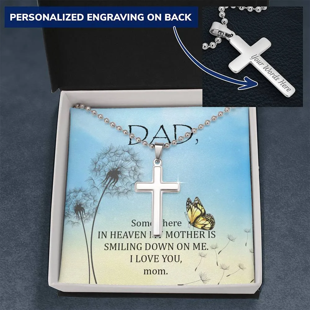Mom Remembrance- Personalized Cross Necklace for Dad
