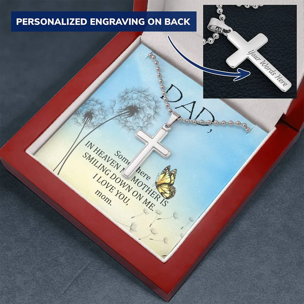 Mom Remembrance- Personalized Cross Necklace for Dad