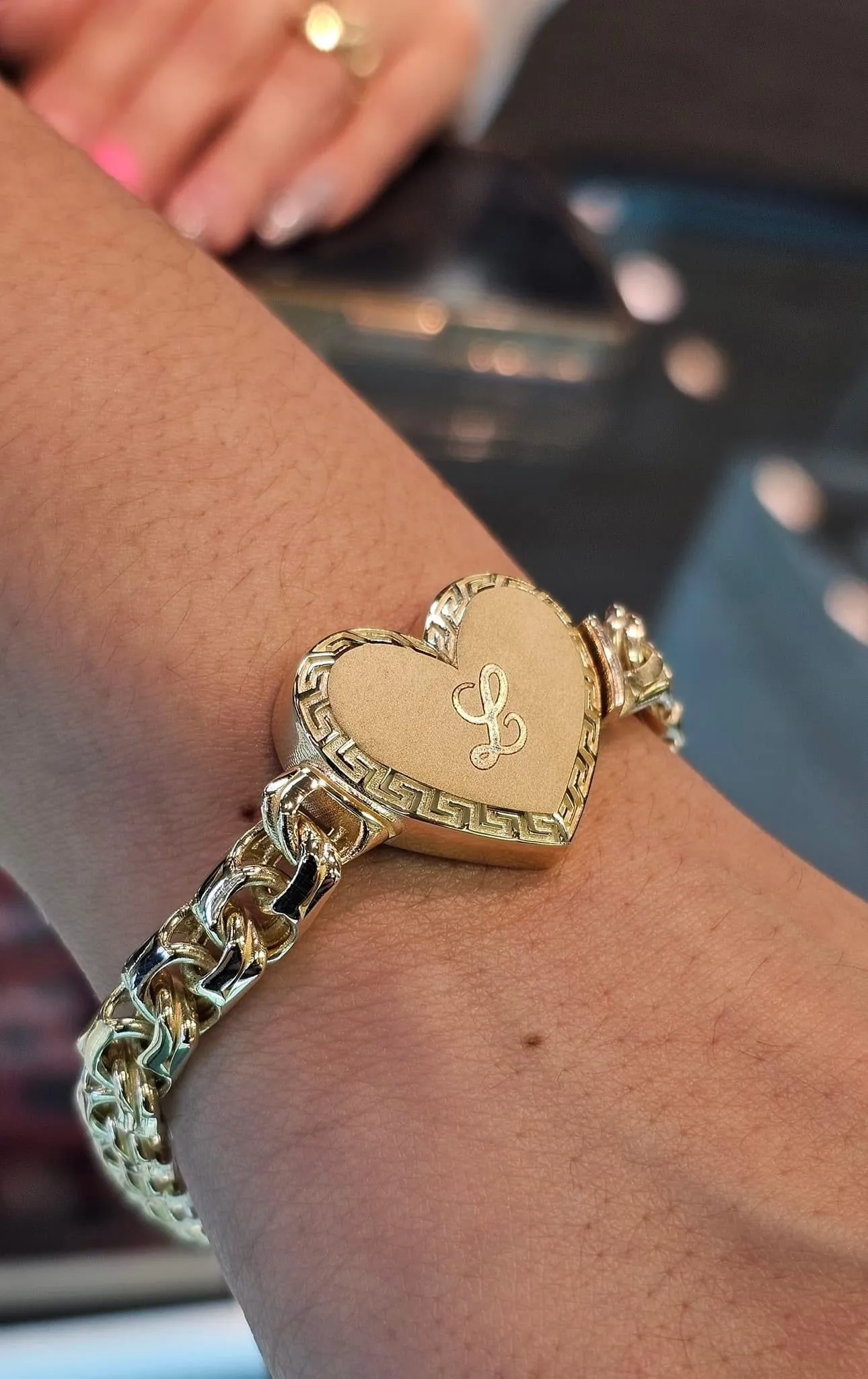❤️Monaco Chino Link 10k Gold Heart Bracelet❤️