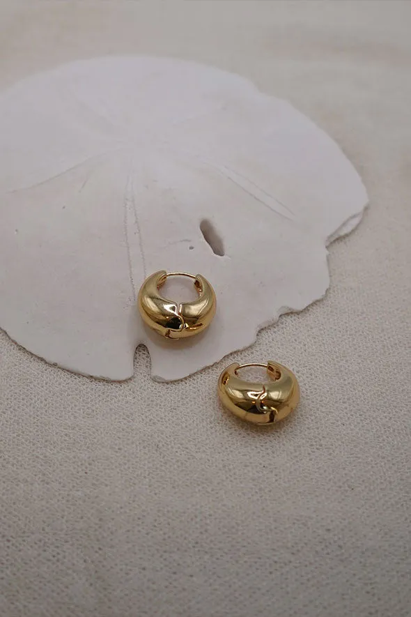 Monaco Smooth Chunky Teardrop Gold Hoop Earrings
