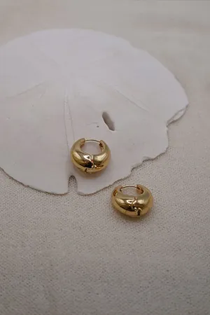 Monaco Smooth Chunky Teardrop Gold Hoop Earrings
