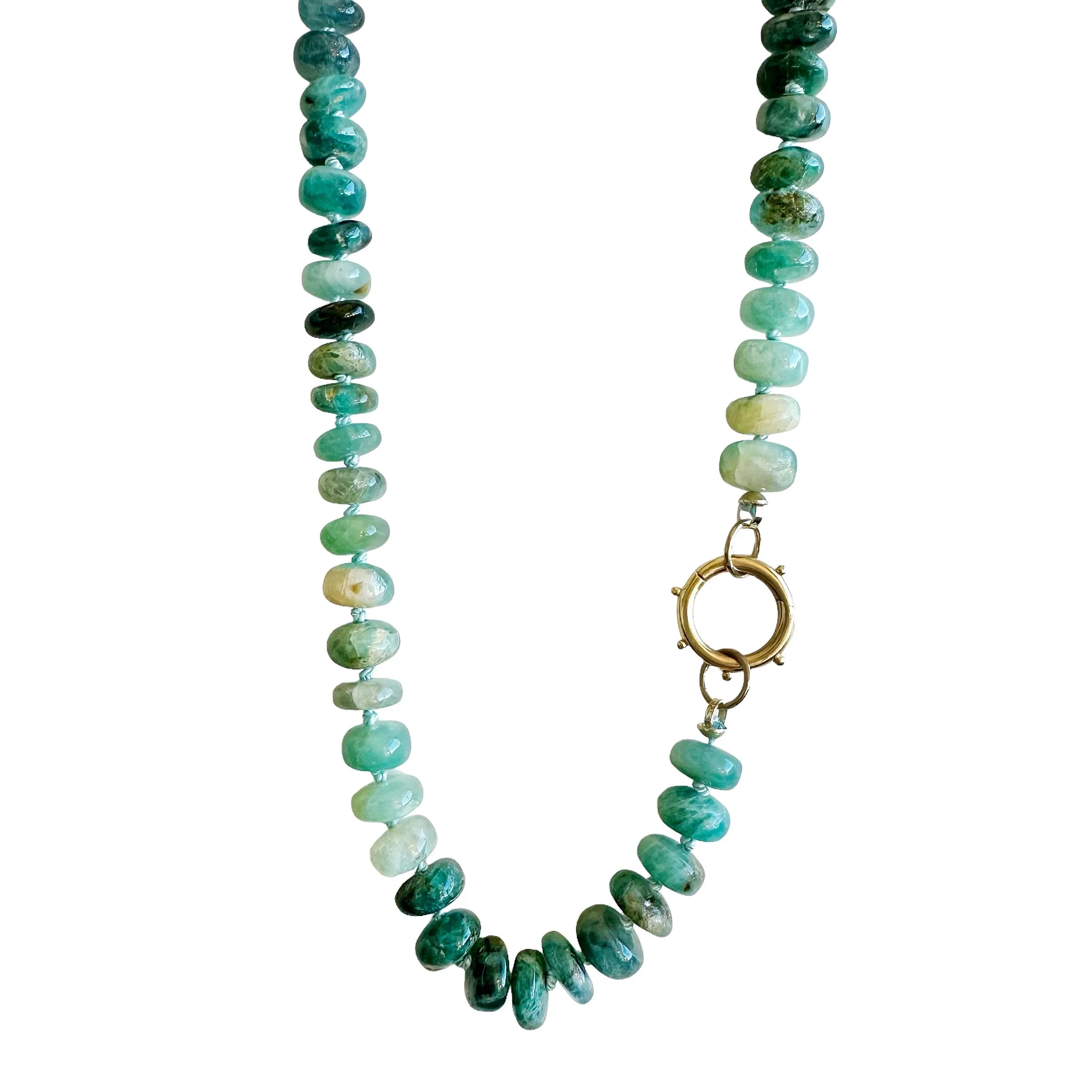 Moss Aquamarine Gemstone Necklace