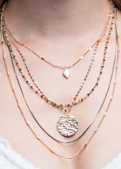Multi Layered Charm Necklace